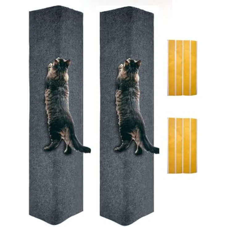 MIAOGE®[200x40 cm] Selbstklebend Kratzteppich Katze Wand,Kratzmatte Katze,Kratzbretter Katze Wand,Kratzbrett Katzen(Dunkelgrau, 2 Stück) – Bild 2