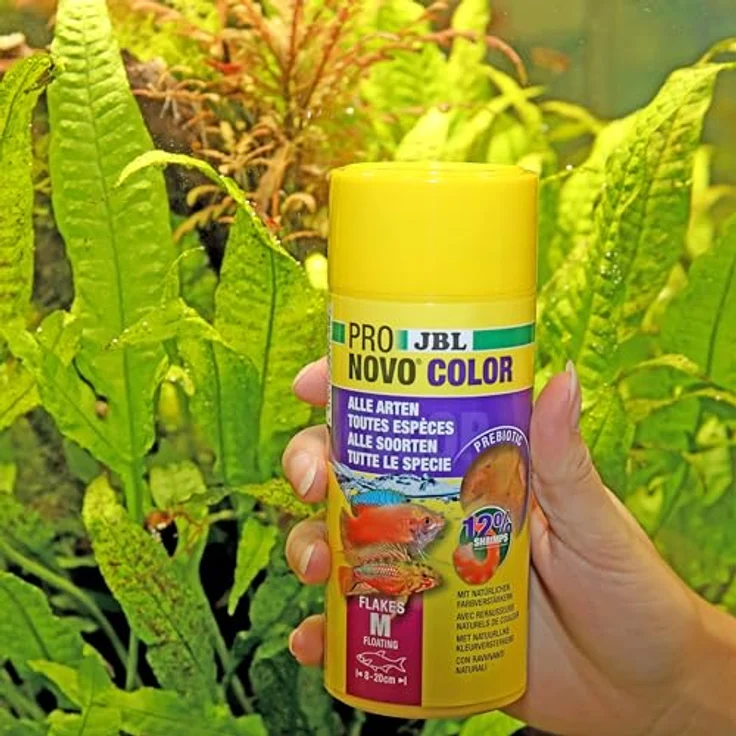 JBL PRONOVO COLOR FLAKES, Farbfutter-Flocken für Aquarienfische von 8-20 cm, prebiotisch, mit natürlichem Astaxanthin, 250 ml – Bild 4