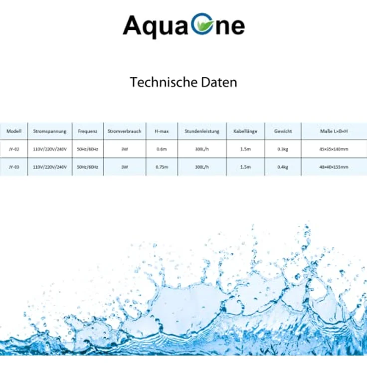 AquaOne Skimmer JY 02 Oberflächenskimmer für Aquarien bis 250 L, 300 L/h Pumpe, Innenfilter Zubehör – Bild 5