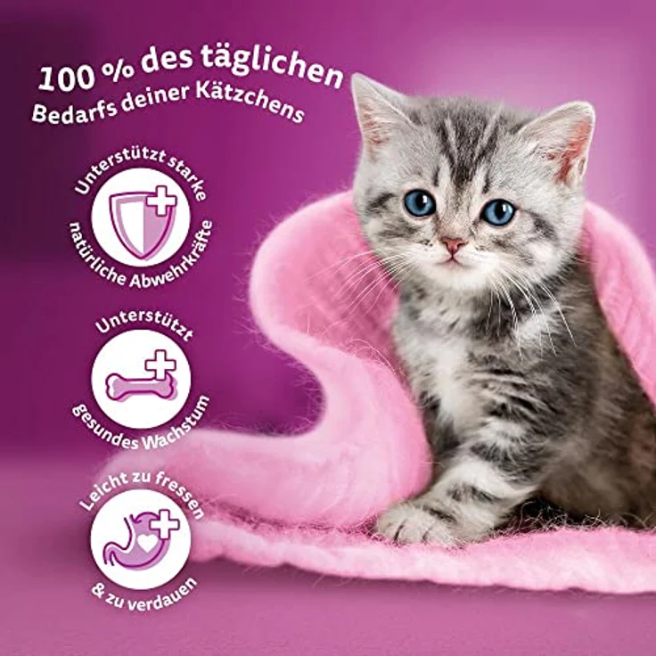Whiskas Junior Huhn, Katzenfutter für Kätzchen mit Vitamin E, 7 kg – Bild 3