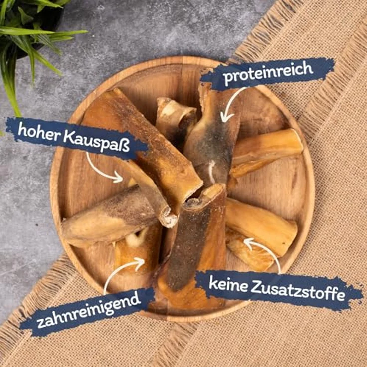 Lyra Pet® Rinderkopfhaut Kausnack für Hunde, 1 kg, goldbraun, fettarm und nährstoffreich, schonend getrocknet – Bild 2