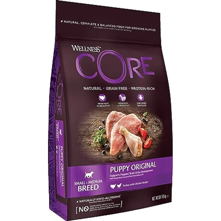 Wellness CORE Puppy Original, Trockenfutter für kleine & mittelgroße Welpen, Huhn & Pute, 10 kg, getreidefrei, ohne Zuckerzusatz, mit hohem Fleischanteil – Bild 1