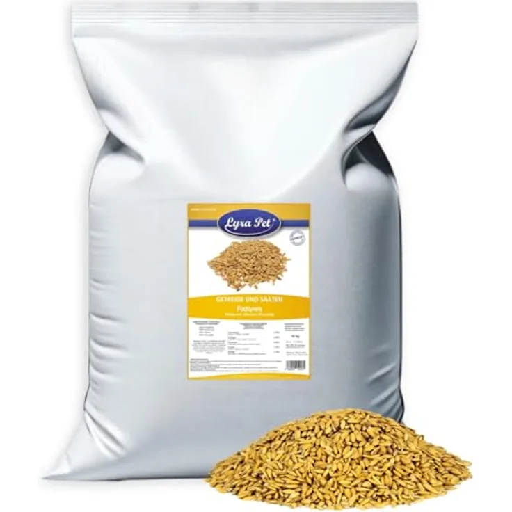 Lyra Pet® Paddyreis 10 kg, Reich an Ballaststoffen, Vitaminen & Mineralien, Ungeschältes Ergänzungsfutter für Wildvögel & Kleinnager, Nährstoffreiches Vogelfutter für Sommer & Winter