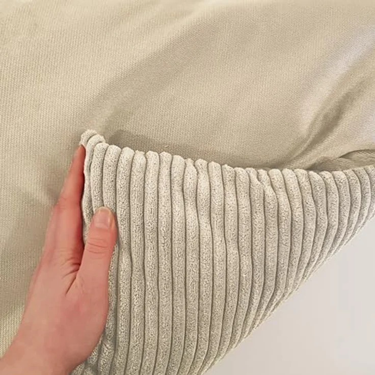 Rohrschneider Tierbett mit Wendekissen, Cordstoff, Braun, Antirutsch, Abnehmbar, 55x42x15 cm für Haustiere (Beige) – Bild 2