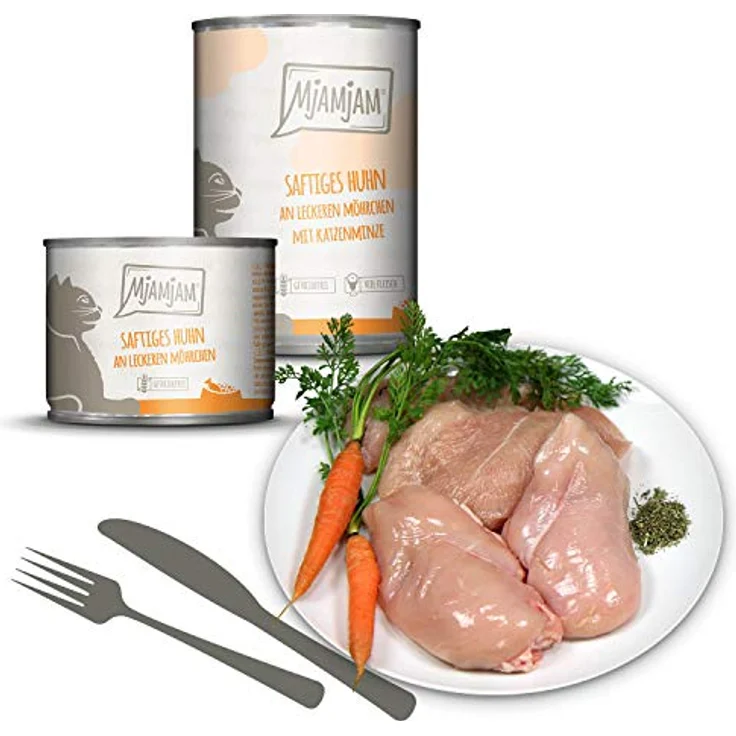 MjAMjAM Premium Nassfutter für Katzen, Monopaket I mit Huhn und Pute, 6er Pack (6 x 800 g), getreidefrei, 68% Fleischanteil – Bild 3