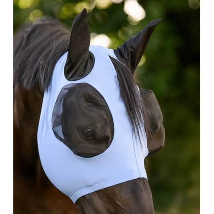 WALDHAUSEN Fliegenmaske Puck Flex, Pastellblau, elastisches Material für optimalen Tragekomfort – Bild 3