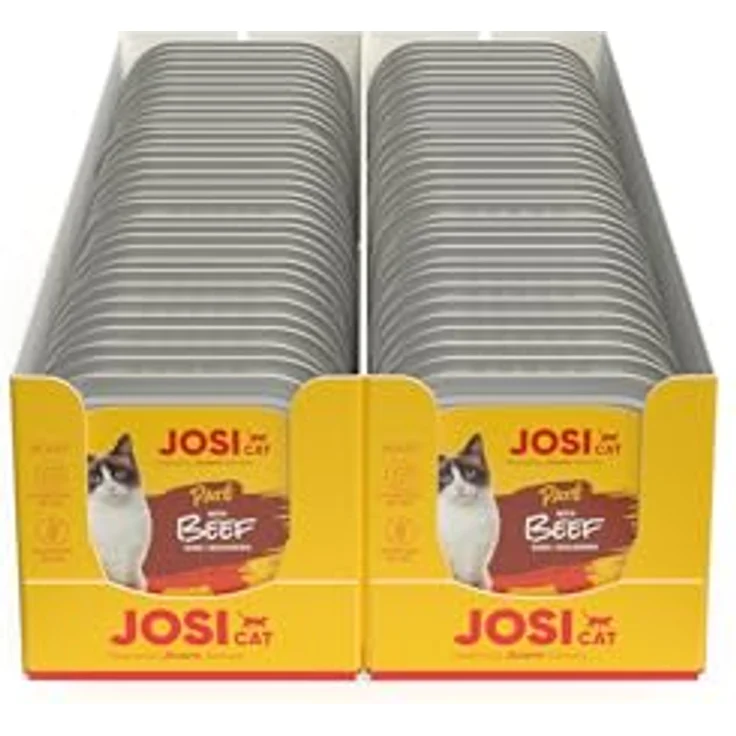 JosiCat Paté mit Rind, Premium Nassfutter für erwachsene Katzen, getreidefrei, mit Vitamin D3 & E, 32 x 100 g, Made in Germany – Bild 2