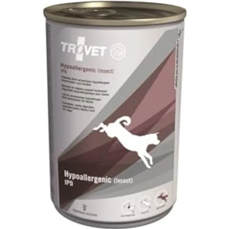 Trovet Hypoallergenic (Insect) IPD, 6 x 400 g, Diätalleinfutter für Hunde bei Futtermittelunverträglichkeit, mit Kartoffeln und Insektenprotein, getreidefrei