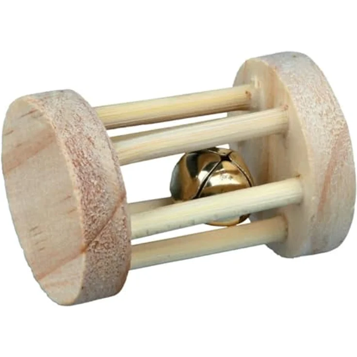 TRIXIE Tier-Beschäftigungsspielzeug Spielrolle, Kleintiere, Holz, Maße: ø 3,5 x 5 cm / für z.B.: Mäuse, Hamster, Naturmaterial – Bild 3