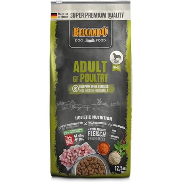 Belcando Adult GF Poultry, getreidefreies Hunde-Trockenfutter mit Geflügel, 12,5kg – Bild 1
