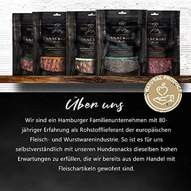 NATURAL SNACKIES Premium Snacks für Hunde, Feine Wasserbüffelstreifen, ohne Getreide, Zucker und künstliche Zusätze, schonend luftgetrocknet, 170g – Bild 5