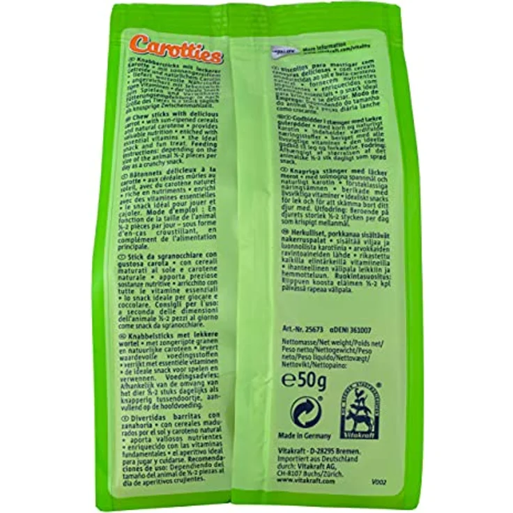 Vitakraft Carotties Knabbersticks, Snacks für Nager und Kaninchen mit Karotten und essentiellen Vitaminen, 50 g – Bild 3