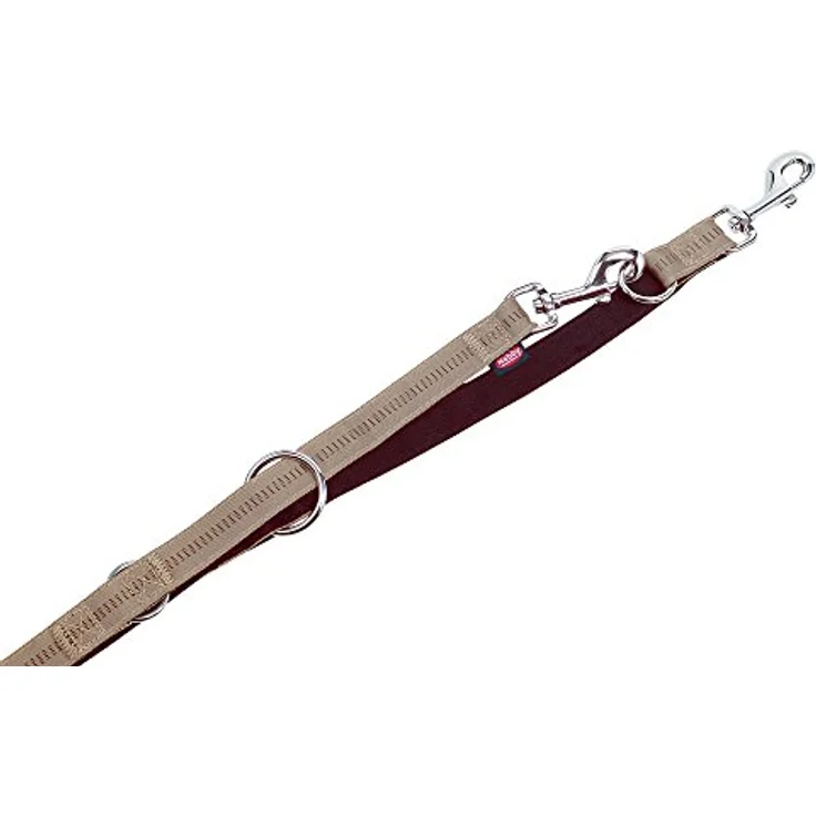 Nobby Führleine Soft Grip, beige/Chocolate, 200 cm lang, 25 mm breit, 3-fach verstellbar, Nylon – Bild 1