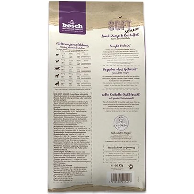 Bosch HPC SOFT Senior Ziege & Kartoffel, halbfeuchtes Hundefutter für ernährungssensible Hunde, Single Protein, Grain-Free, 1 x 2.5 kg – Bild 2
