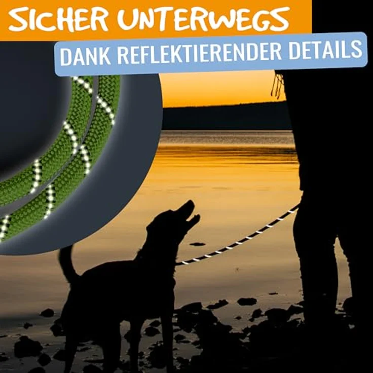 rootsnoot Hundeleine klassisch – stabile Führleine für Hunde ab 15 kg, 120 cm lang, 1,2 cm stark, reißfest und komfortabel – Bild 3