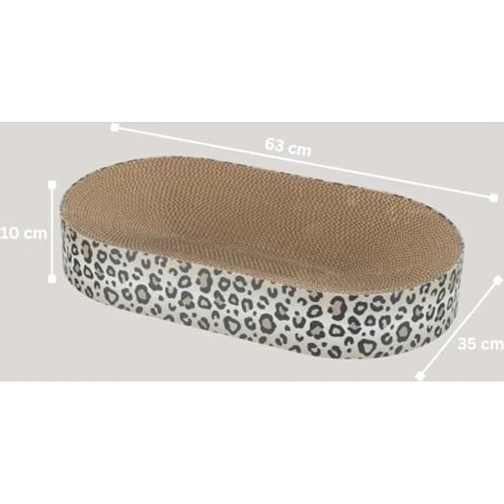 Trixie Kratzbrett Leo aus Pappe, 63 × 10 × 35 cm, mit Katzenminze, cremefarben, reißfest und strapazierfähig – Bild 2