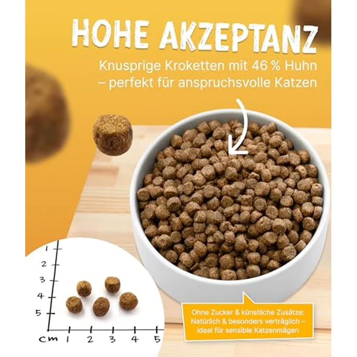 NutriQM Nutriness Adult Trockenfutter Huhn, 5×800 g - ohne Gluten & Zucker, hohe Akzeptanz & glänzendes Fell, Initiative Tierwohl zertifiziert, Made in Germany – Bild 2