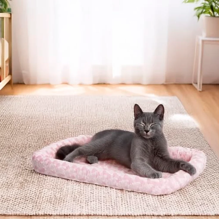 MidWest Homes for Pets QuietTime Fashion XXS-Hundebett, rosa, Kunstfell-Randpolster, maschinenwaschbar, 45,7 x 30,5 cm, ideal für kleine Hunde und Katzen – Bild 2
