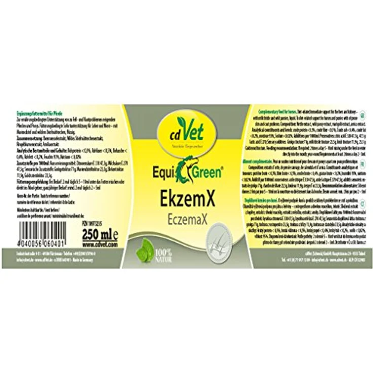 cdVet EquiGreen Sommerhaut Elixier 250ml – Ergänzungsfuttermittel zur Unterstützung des Hautstoffwechsels bei Pferden – Bild 2
