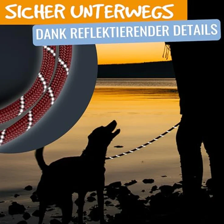 rootsnoot Hundeleine klassisch 120 cm, 1 cm stark, für Hunde bis 15 kg – robuste Führleine aus reißfestem Gewebe mit komfortablem Griff – Bild 2