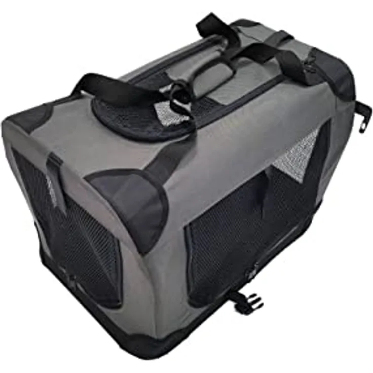 LS PETPRODUCTS Soft Dog Crate M, transportable Hunde-Transportbox, grau, ergonomisch, leicht zu reinigen und pflegen
