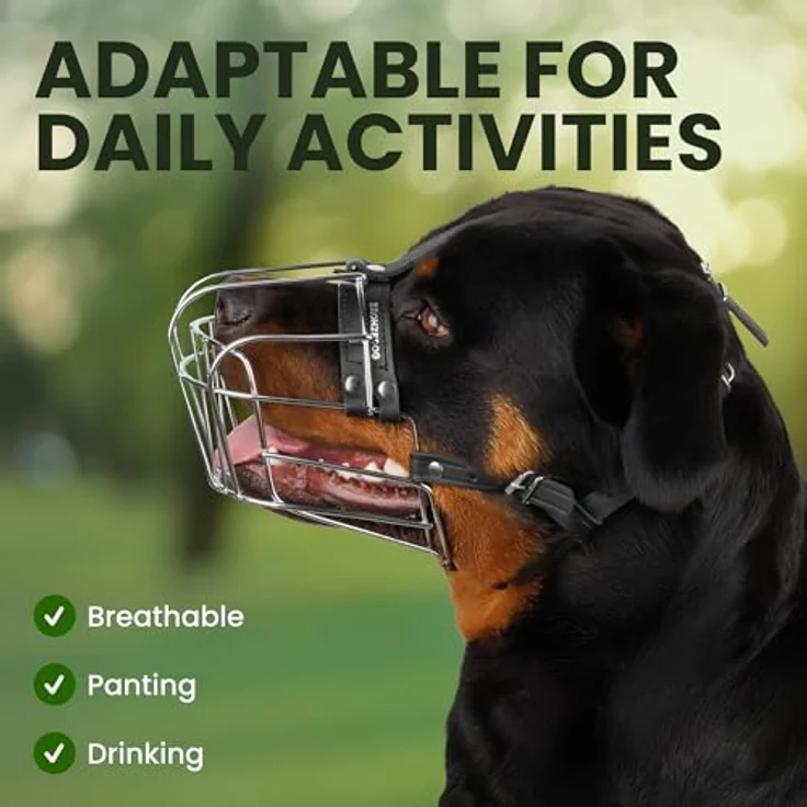BRONZEDOG Hundemaulkorb, Verstellbar, Robuster PVC/Metalldrahtkorb für Große Hunde, Atmungsaktiv, Ergonomisch, Edelstahl – Bild 4
