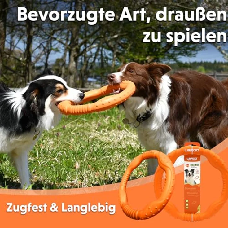 LaRoo Hund Frisbee Fitness Ring, unzerstörbare Wasserspielzeug Float Disk für interaktives Training, Durchmesser 30 cm, für mittelgroße und kleine Hunde – Bild 2
