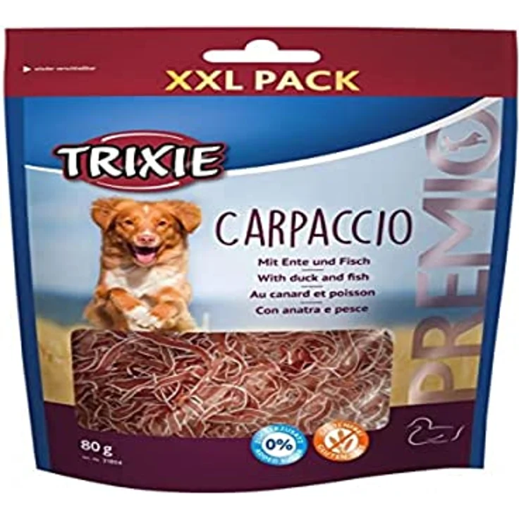 Trixie 31804 PREMIO Carpaccio, Hundesnack mit Ente und Fisch, glutenfrei, 80 g – Bild 1