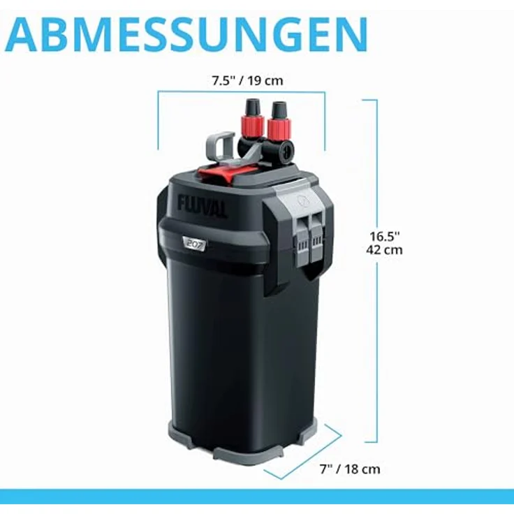 Fluval 207 Performance, Aussenfilter für Aquarien bis 220 l, Pumpe, optimierte mechanische Filterung – Bild 7