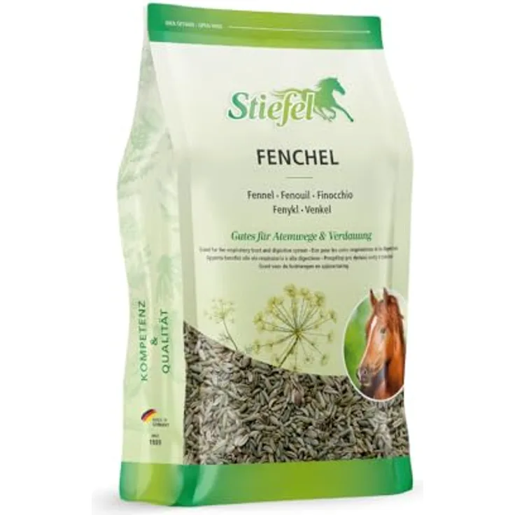 Stiefel Fenchel für Pferde, 100% reiner Fenchel, unterstützt Atemwege und Verdauung, 500g
