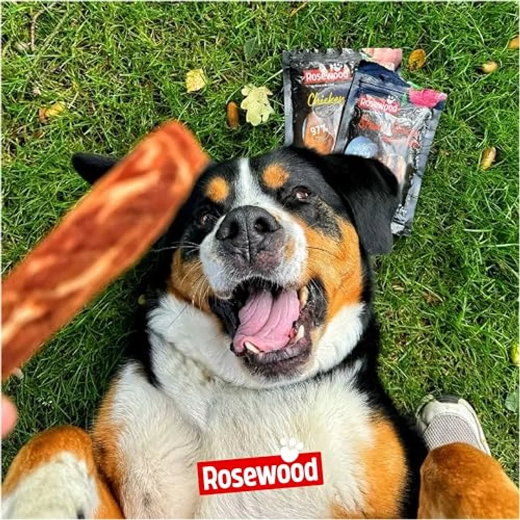 Rosewood Steak Strips Huhn & Seelachs – Weiche Hundesnacks, 63% Huhn, 21% Seelachs, fettarm, ohne Getreide, 100 g – Bild 5