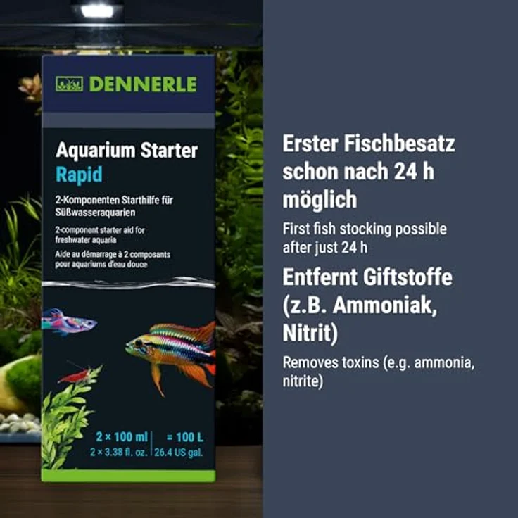Dennerle 1681 Aquarium Starter Rapid, 200 ml 2-Komponenten Bio-Aktivator für schnellen Aquarienstart mit lebenden Filterbakterien – Bild 4
