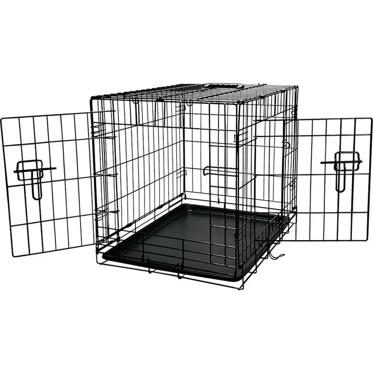Nobby Tiertransportbox, faltbarer Transportkäfig in schwarz, mit herausnehmbarer Kunststoffwanne