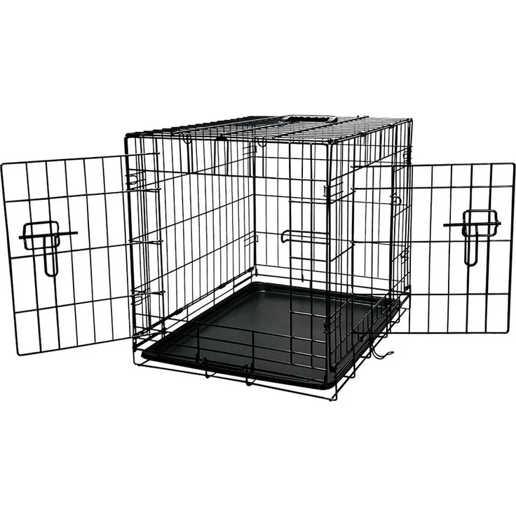 Nobby Tiertransportbox, faltbarer Transportkäfig in schwarz, mit herausnehmbarer Kunststoffwanne