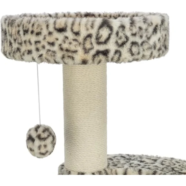 Trixie Kratzbaum Leo, mehrstöckiger Katzenbaum mit gemütlichen Liegeflächen und robusten Kratzflächen, 82 cm, Creme – Bild 3