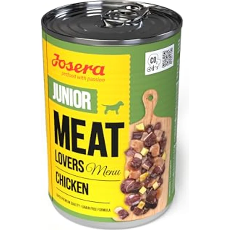 JOSERA Meat Lovers Junior Menu Chicken, Premium Nassfutter für Welpen & Junghunde, 6 x 400 g, 60 % Fleisch von Huhn & Ente, getreidefrei, mit Lachsöl – Bild 2