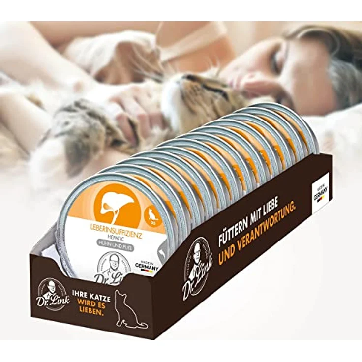 Dr. Link Spezial-Diät Katzenfutter für die Leber, Proteinquelle Huhn & Pute, 12x85g Schale, Unterstützung der Leberfunktion, Elektrolytausgleich, Premium-Qualität – Bild 3
