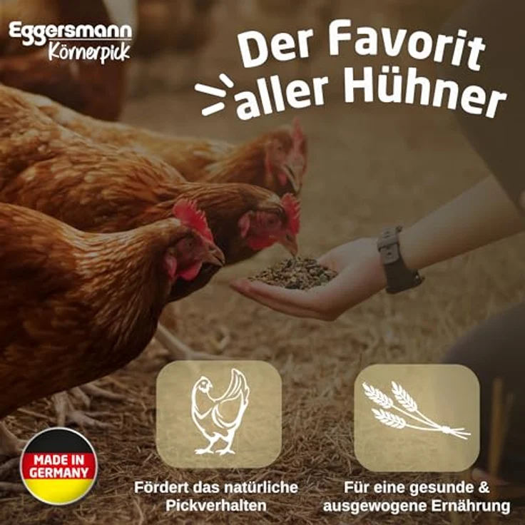 Eggersmann Körnerpick Premium Hühnerfutter 25kg, Gentechnikfreies Körnerfutter für Hühner, Gänse und Enten, Stärkung des Immunsystems durch Gemüse und Kräuter – Bild 3