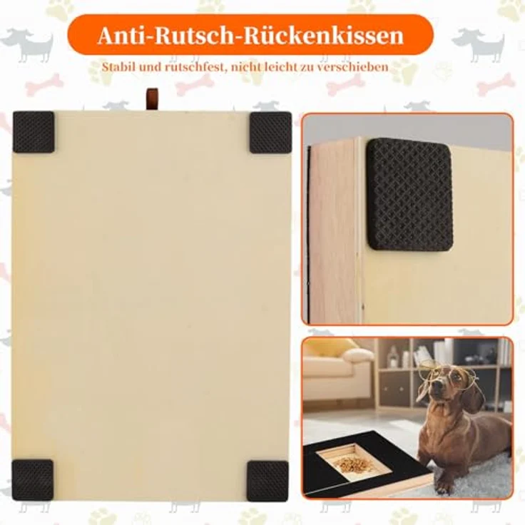 DASHUAIGE Kratzbrett für Hunde mit Leckerlibox, 35x25x3cm, rutschfestes Nagelfeilenbrett für alle Hunderassen – Bild 3