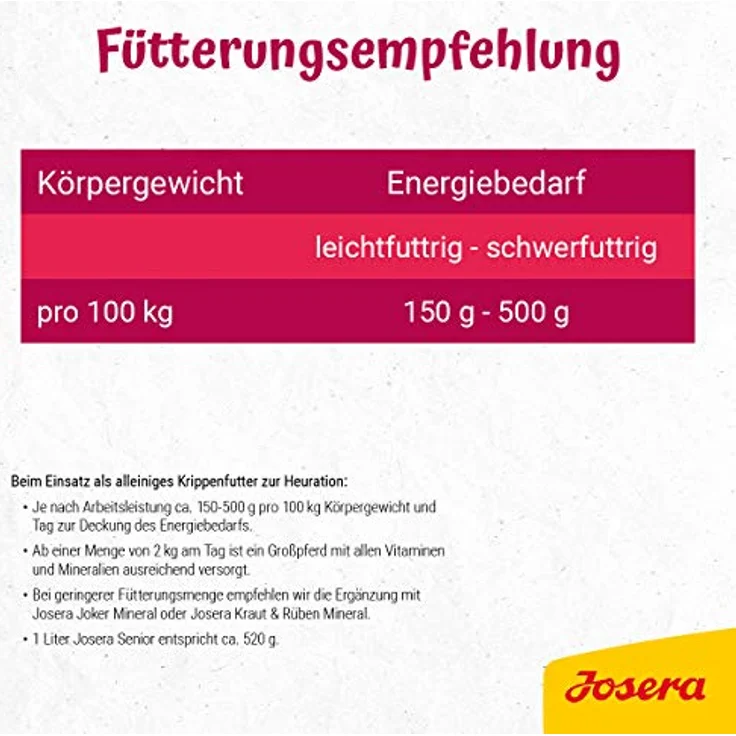 Josera JOSERA Senior, Premium Pferdefutter für ältere Pferde, 20 kg, leicht verdaulich und gut zu kauen, mit Vital-Komplex, klimaneutral, 1er Pack – Bild 4