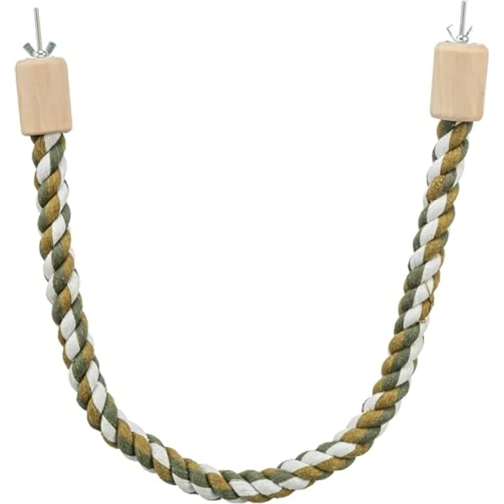 Trixie Rope Perch 37cm/ø16mm, flexibles Vogelspielzeug mit Schraubbefestigung und Baumwolle