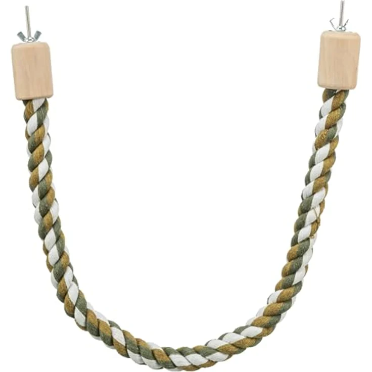 Trixie Rope Perch 37cm/ø16mm, flexibles Vogelspielzeug mit Schraubbefestigung und Baumwolle – Bild 1