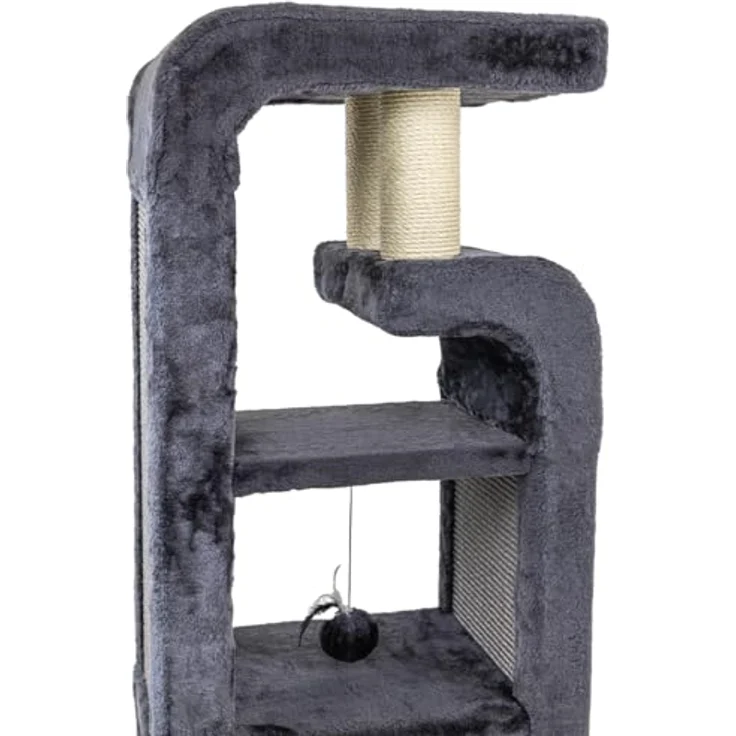 CanadianCat Company Design Kratzbaum Steve, anthrazit, 130 cm hoch, stabile Sisal-Säule, modern und funktional – Bild 5