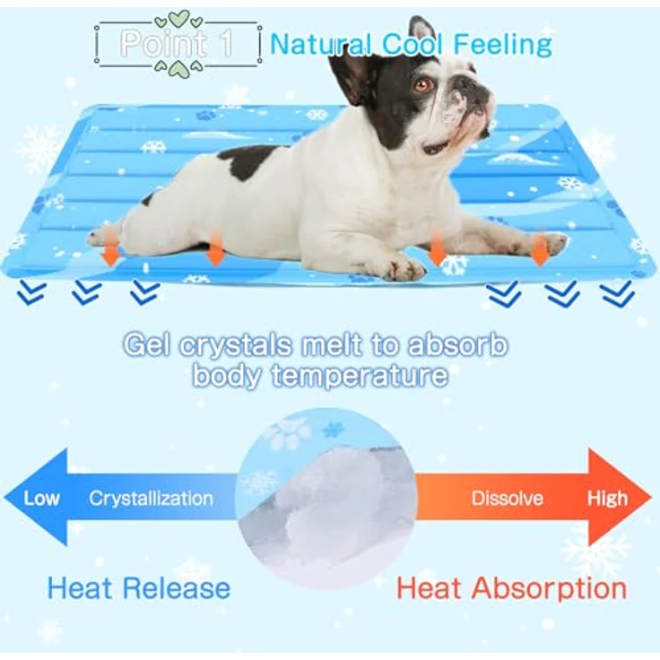 Aisuowa Kühlmatte für Hunde und Katzen, Selbstkühlend, Kratzfest, Groß mit Ungiftigem Gel, Langlebig für den Sommer – Bild 2