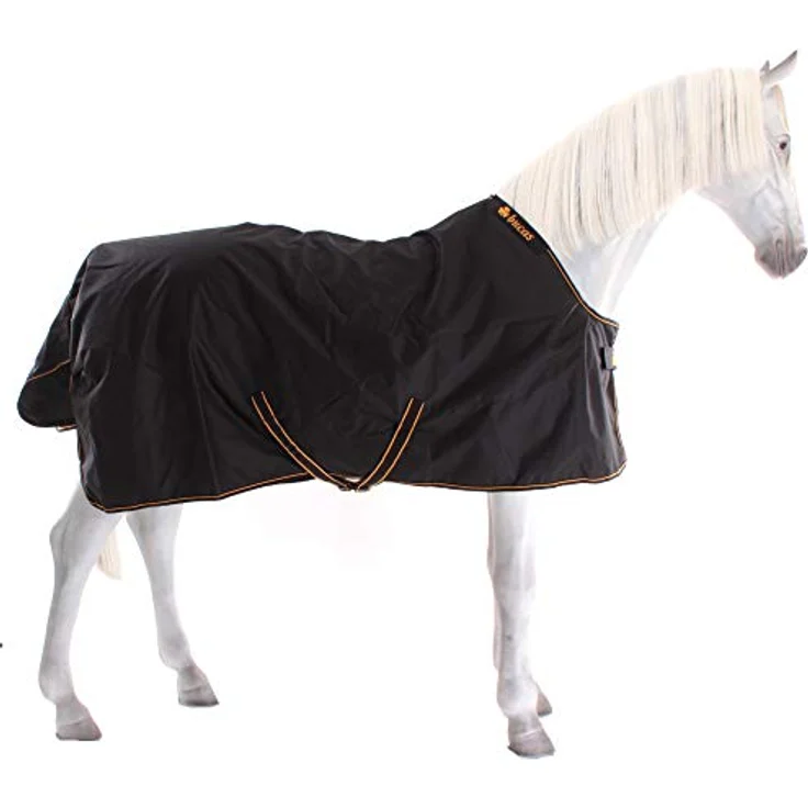 Kerbl IRISH TURNOUT Pferdedecke Light/50g, schwarze Decke mit goldenen Akzenten, Rückenlänge 135 cm – Bild 2