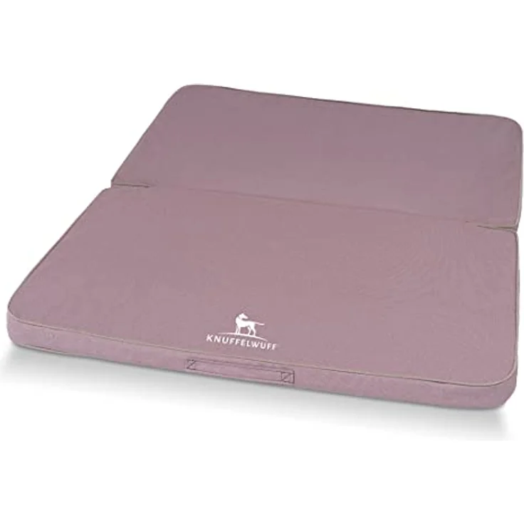 Knuffelwuff Hundematte Faltbare Reisematte Tacoma, Orthopädisch mit Memory Foam Schaummatratze, kuscheligem Velours - Blau – Bild 3