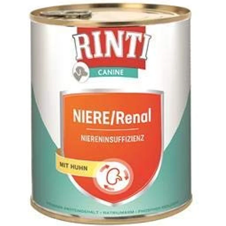 Rinti Canine Niere/Renal Huhn, 6x 800g Diät-Nassfutter für Hunde mit 13% Huhn und Mineralstoffen – Bild 1