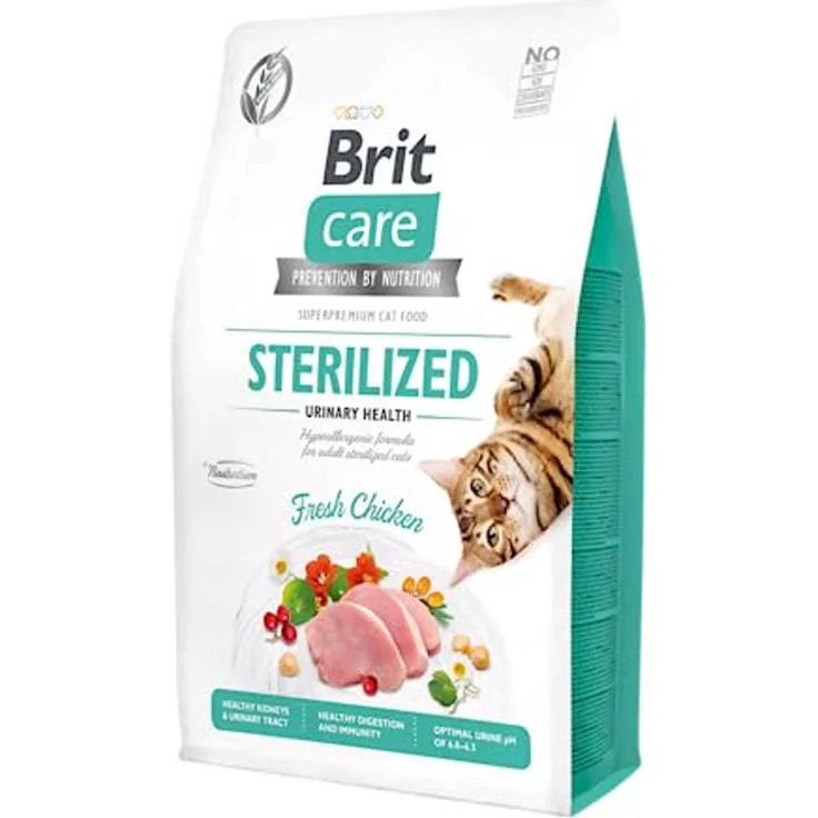Brit Care GF Sterilized Urinary Health, Trockenfutter für sterilierte Katzen, 2kg