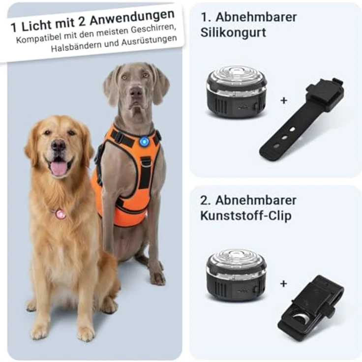 PAJ Light MINI, stark leuchtendes Mini Leuchthalsband für kleine + mittlere Hunde & Katzen – 100% wasserdicht, anpassbare Anbringung, 7 Farben für Sicherheit bei Nacht – Bild 4