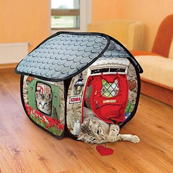 KONG Cat Play Spaces Bungalow, Rückzugs- und Spielort für Katzen, gemütliches Hausdesign – Bild 2